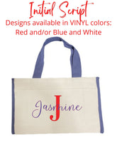 Load image into Gallery viewer, Blue Trim Canvas Tote
