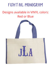 Load image into Gallery viewer, Blue Trim Canvas Tote
