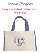 Load image into Gallery viewer, Blue Trim Canvas Tote
