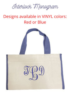 Blue Trim Canvas Tote