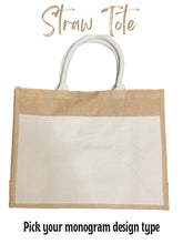 Load image into Gallery viewer, Straw Canvas Tote
